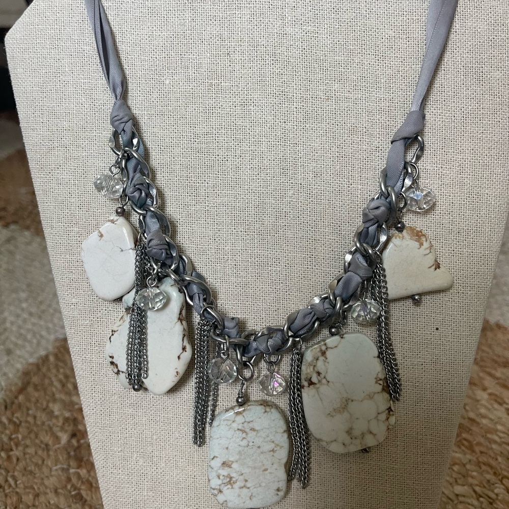 Chucky Gray and White Stone Necklace